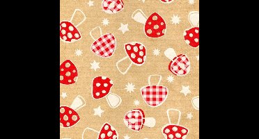 Paddenstoelen - Luxe winter Inpakpapier - Cadeaupapier - 500 x 70 cm - 3 rollen