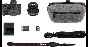 Canon R100 - Systeemcamera travel kit - + RF-S 18-45mm IS STM-lens + schoudertas, geheugenkaart & batterijpakket