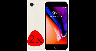 Hoesje - 2 Stuks - Geschikt voor Apple iPhone 7 - Sterk & Shockproof - Case Siliconen - Back Cover - Telefoon Hoes - Wit