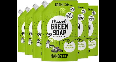 Marcel's Green Soap Handzeep Refill Tonka & Muguet 6 x 500ml