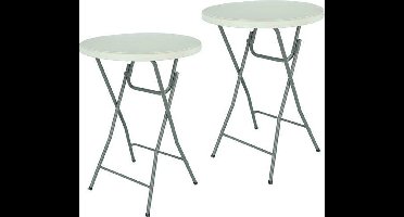 MaxxGarden Statafel - Set van 2 WIT- ø80x110 cm