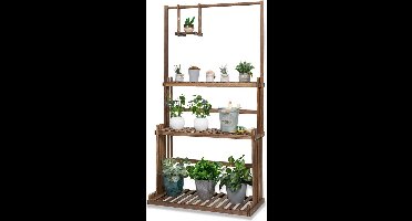 SureDeal® - Plantenrek - Vakkenkast - Binnen en Buiten - Hout - 3 lagen - 79x36x145 cm - Kantoor - Huiskamer - Tuin - Dressoir