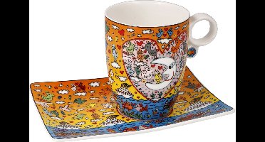 Goebel - James Rizzi | Kop en schotel The Romance of the Sea | Porselein - 19cm - 400ml
