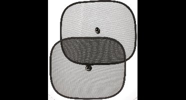 Gerimport set van 2x stuks auto zonneschermen - zwart - 44 x 36 cm - met zuignap