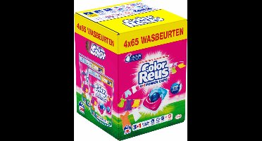 Witte Reus Wasmiddelcapsules 3+1 Power Caps Kleur - 4 x 65 beurten - Voordeelverpakking