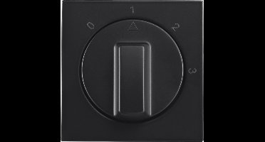 ION | Centraalplaat met draaiknop | 3-standenschakelaar met nulstand | Mat Zwart - V1/J1 serie