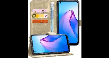 Hoesje geschikt voor Oppo Reno 8 - Portemonnee Book Case Goud