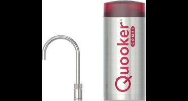 Quooker Nordic Round kokendwaterkraan - draaibare uitloop - Combi+ reservoir - Warm / kokend water - RVS