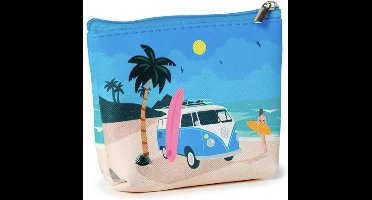 Volkswagen Busje VW T1 Waves PVC Portemonnee Blauw