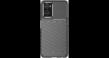 Just in Case hoesje geschikt voor Realme 9i - Siliconen Hoesje met Grip - Zwart