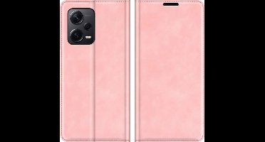 Just in Case hoesje geschikt voor Xiaomi Redmi Note 12 Pro+ 5G - Hoesje met Pasjeshouder - Luxe Book Case - Roze