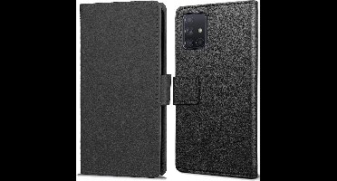 Just in Case hoesje geschikt voor Samsung Galaxy M51 Hoesje met Pasjeshouder - Bookcase Classic - Zwart