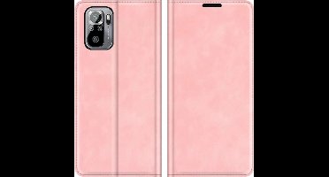 Just in Case hoesje geschikt voor Poco M5s - Hoesje met Pasjeshouder - Luxe Book Case - Roze