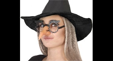 Horror/Halloween heksen verkleed accessoires - bril met heksen neus - Dames
