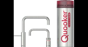 Quooker Nordic square twintap met PRO3 boiler 3-in-1 kraan RVS