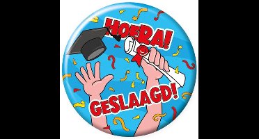 Button klein - School geslaagd cartoon