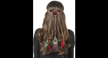 Hoofdband met veren pauw