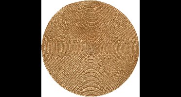 Decoris 1x stuks ronde placemats goud 38 cm van kunststof - Tafeldecoratie/kerstversiering - onderleggers
