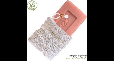 green-goose Natuurlijke Zeep | Met Zeepzak | Roos | Made in Europe | Duurzaam | Biokatoen Zeepzakje