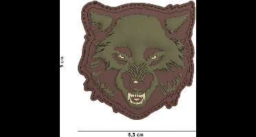 101 Inc Embleem 3D Pvc Wolf Groen  9054