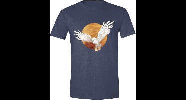 PCMerch Harry Potter - Hedwig Moon Heren T-shirt - XL - Blauw