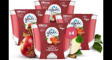 Glade Vegan Geurkaars - Cosy Apple & Cinnamon - 4 x 224G