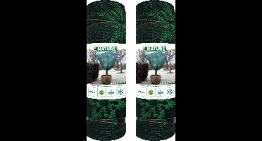 Nature plantenhoes jute - 2x - H100 x D75 cm - groen wintermotief - anti-vorst planten beschermhoes