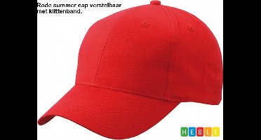 *** Baseball cap - 6 panelen Rood - Pet - Katoen - Baseballcap - Verstelbaar - Unisex - Petten Party - Cap - van Heble® ***