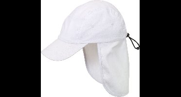 Babypetje - wit - met nek bescherming - katoen - kindercap - zonnepetje voor baby - Kinder pet met flap - Zonbescherming