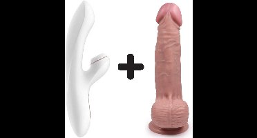 Satisfyer Pro + Gspot met Handful Medium Dildo Combinatie Voordeel Set
