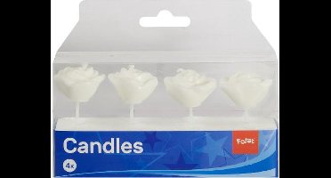 Folat - Rose Shaped Candles White /4