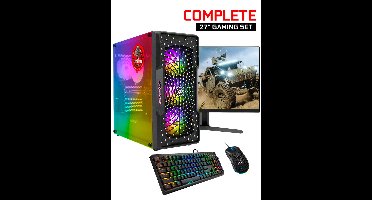ScreenON - Gaming Set - Y52184 - V2 (GamePC.Y52184 + 27 Inch Monitor + Toetsenbord + Muis)