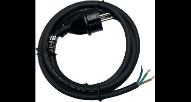 Perel Voedingskabel, H05RR-F 3G1.5, 1.5 m, 10 A/230 V, 3680 W, type E/F, voor binnen, pvc, zwart