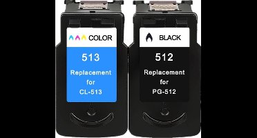Inktcartridges Geschikt voor Canon PG-512 / CL-513 XL | Geschikt voor Canon Pixma IP2700, MX340, MX350, MX360, MX410, MX420, MP230, MP240, MP270, MP280, MP490 en MP495 - multipack - Inktpatronen - inkt