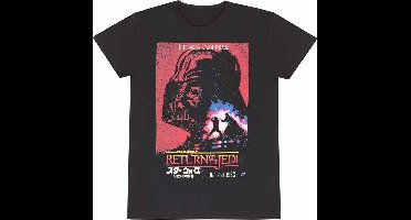 T-Shirt met Korte Mouwen Star Wars Vader Poster Zwart Uniseks - S