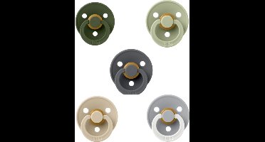 Bibs fopspenen 18+ maand set 5 stuks Hunter Green,Sage,cloud,Vanilla en Night Glow Cloud maat 3