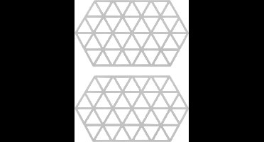 Krumble Pannenonderzetter - Set van 2 - Hexagon - Pannenonderlegger - Tafelaccessoire - Hittebestendig - Siliconen - 14 x 24 - Grijs