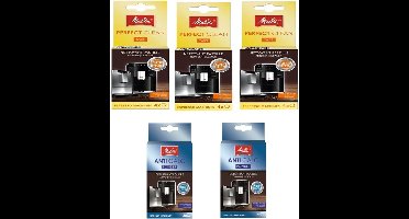 Melitta onderhoudset - 2 doosjes MELITTA ontkalkingspoeder + 3 doosjes MELITTA Perfect Clean reinigingstabletten