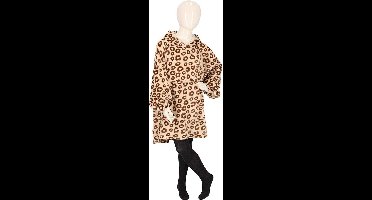 Apollo Kinder Huggle Hoodie Luipaard Bruin – Cozy Oversized Hoodie voor Jongens & Meisjes (128-158)