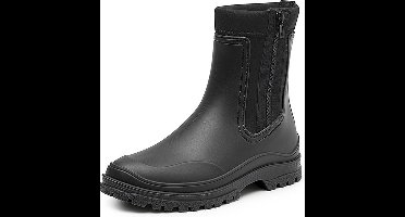 Gevavi Boots - Jill dameslaars pvc/neopreen met rits zwart