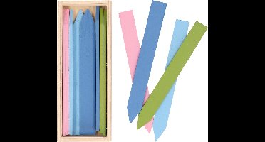 Talen Tools Plantetiketten/plantenlabels - 36x - kleurenmix - hout - 13 cm - steeketiketten
