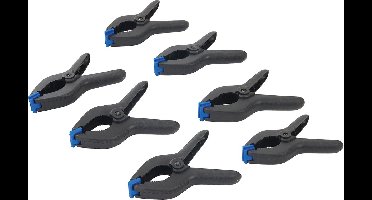 Silverline Zeilklemmen/veerklemmen - 15x - kunststof - 6 cm - lijmklemmen met gekartelde kaken