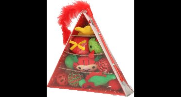 Christmas Decoration katten/poezen speelgoed - 11x st speeltjes - kerstcadeau