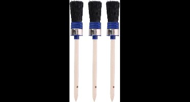 Set van 3x Ronde verfkwast - D 3 x 24 cm - Waterbasis - Verfkwasten - Schilder benodigheden - Verf materiaal - Schilderen & Verven