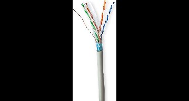 Nedis Netwerk Kabel Rol - CAT6 - Solid - F/UTP - CCA - 100.0 m - Binnenshuis - Rond - PVC - Grijs - Trekdoos