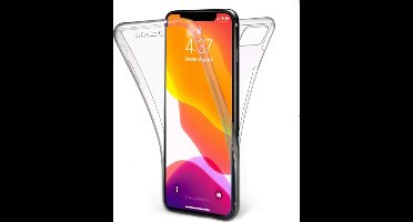 LuxeBass Hoesje geschikt voor iPhone 11 Pro Max - Dubbelzijdig Siliconen hoesje - 2 in 1 (360 graden) - telefoonhoes - gsm hoes - telefoonhoesje