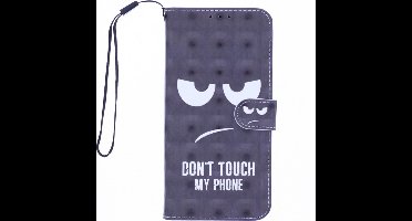 LuxeBass Boekhoesje met print geschikt voor Xiaomi Mi 11 Ultra - Don't Touch My Phone 3D gsm hoesje - telefoonhoes - telefoonhoesjes