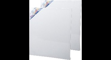 Gerimport Schilderdoek - 2x - 60 x 50 cm - blanco canvas - rechthoekig - houten frame - schilderijen maken