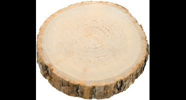 Chaks Kaarsenplateau boomschijf met schors - hout - D17 x H2 cm - rond - Onderborden