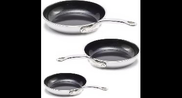 GreenPan Premiere Koekenpannenset - Ø 20 + 24 + 28cm - RVS